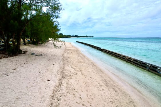 The beach looking left